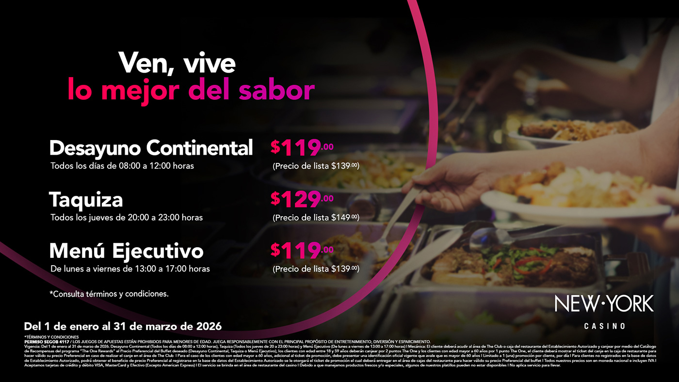 Disfruta tu Buffet ahora a precio preferencial